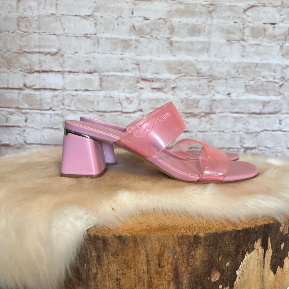 Calvin Klein clear acrylic sandals size 7.5